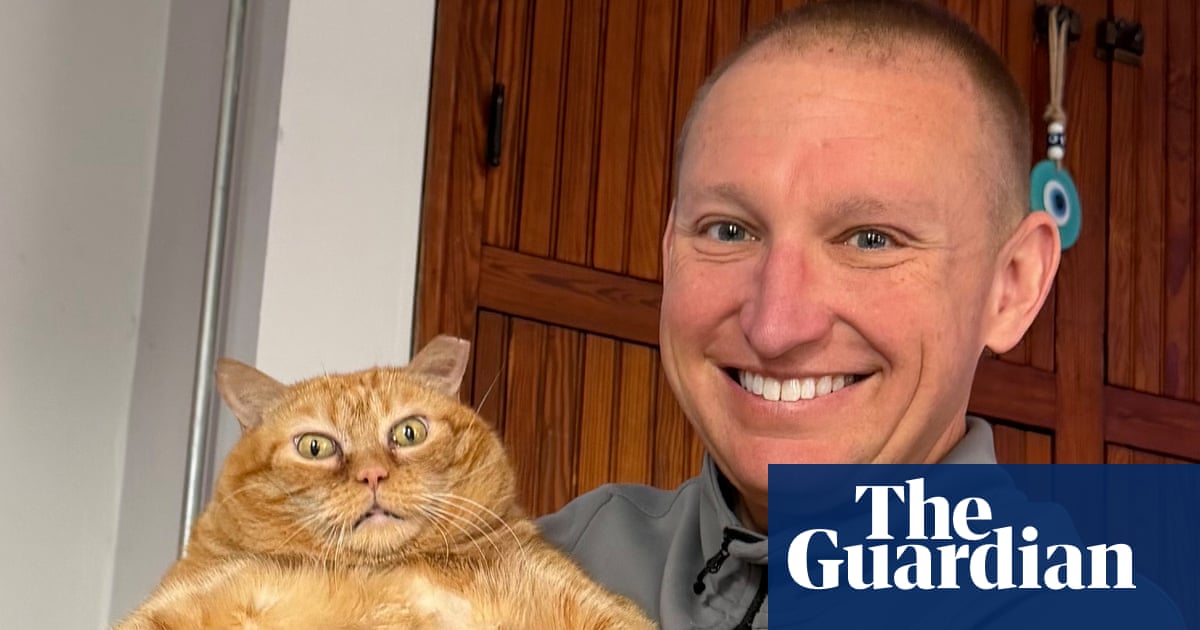 ‘She’s lost almost 1.36kg since we’ve had her’ … Chris with Pumpkin.