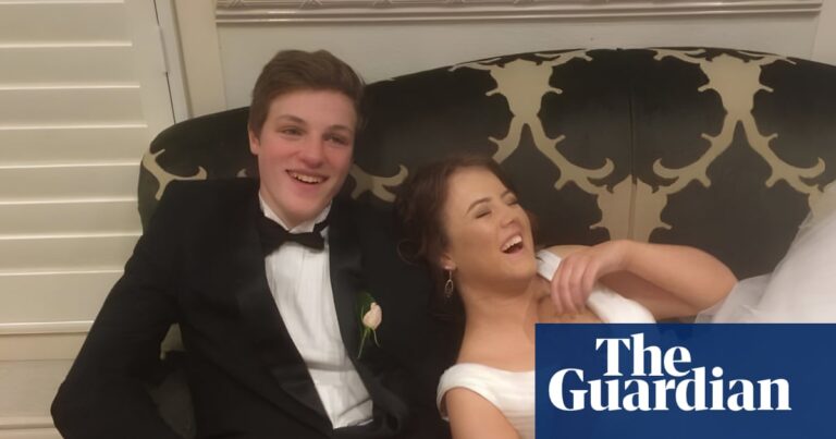 Jake and Sarah Maloney on a couch on the night of the debutante ball