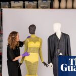 Fashion Museum Bath Collections Manager Elaine Uttley with Jess’s 2025 picks posed on mannequins