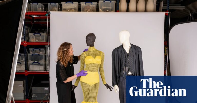 Fashion Museum Bath Collections Manager Elaine Uttley with Jess’s 2025 picks posed on mannequins