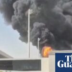Smoke and flames rise from airport